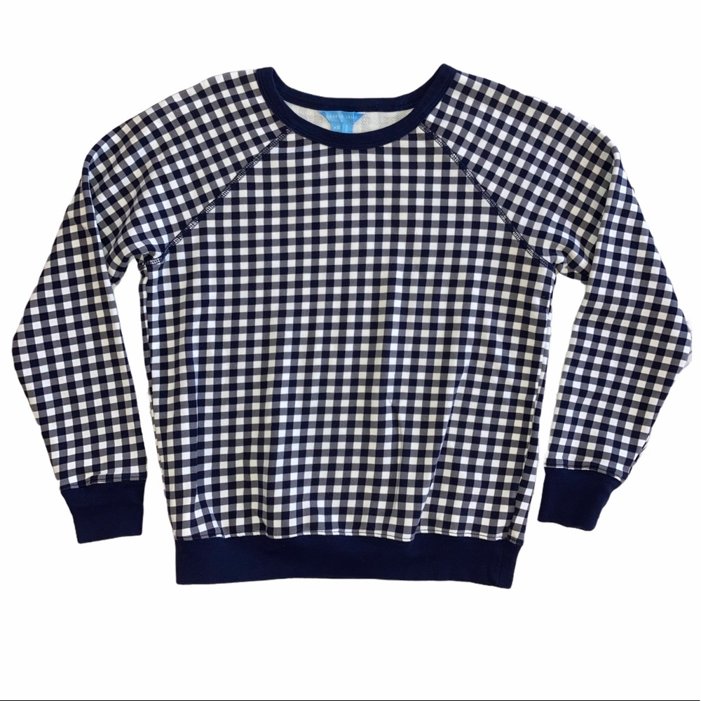 Draper James XS navy gingham sweatshirt